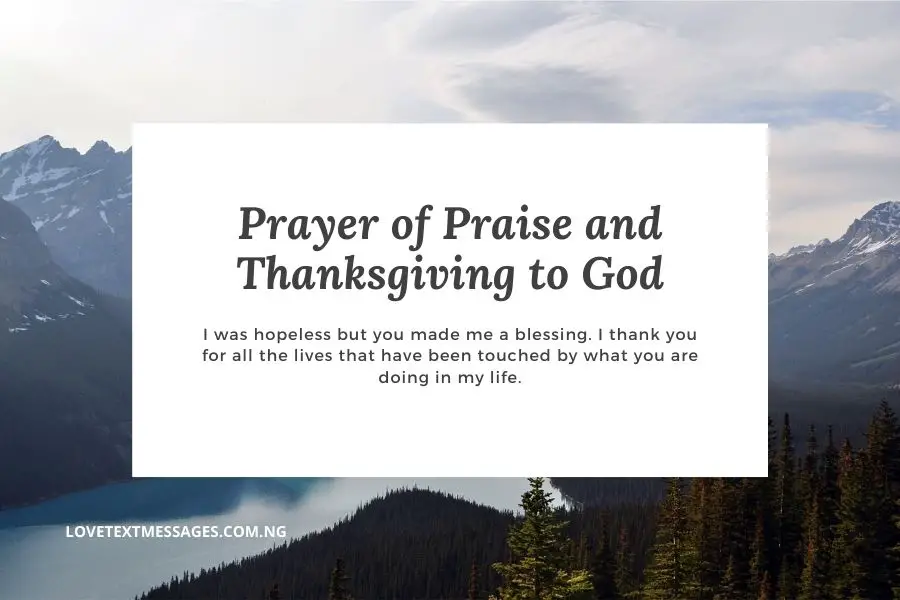 Prayer of Praise and Thanksgiving to God