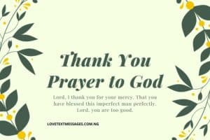Thank You Prayer to God