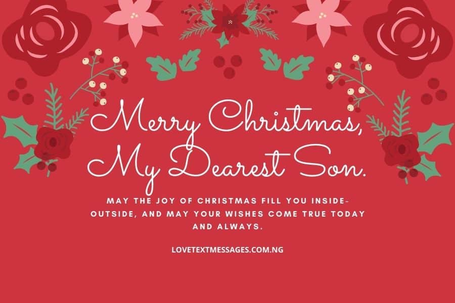 Christmas Greetings, Messages and Wishes for Son