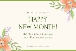 Happy New Month Message to My love