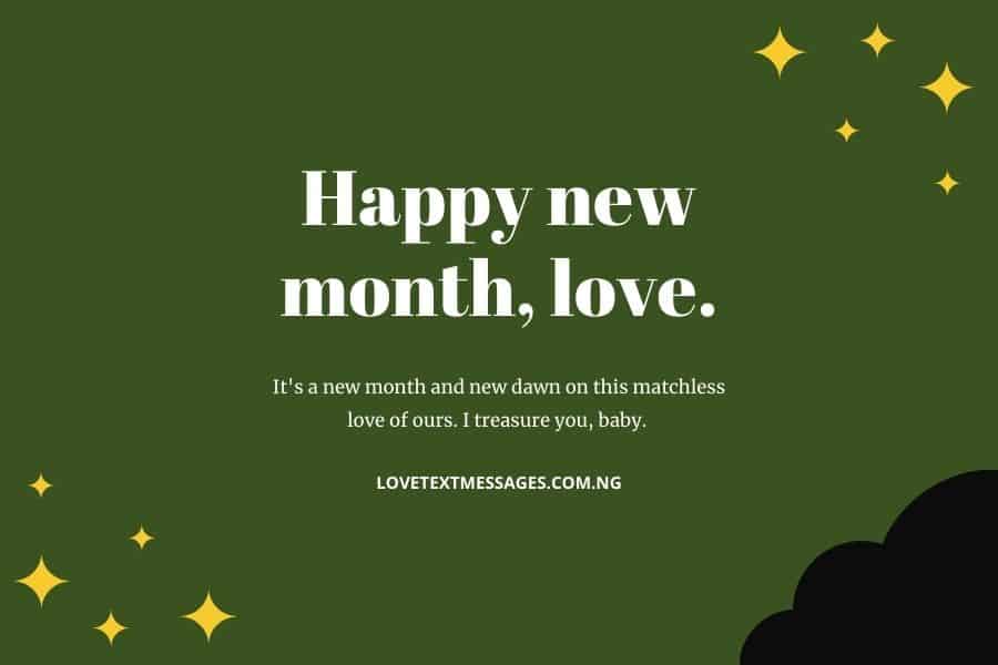Happy New Month Messages to a Lover