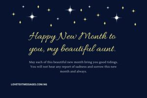 Happy New Month Prayers for Aunt