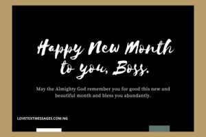 Happy New Month Prayers for Boss