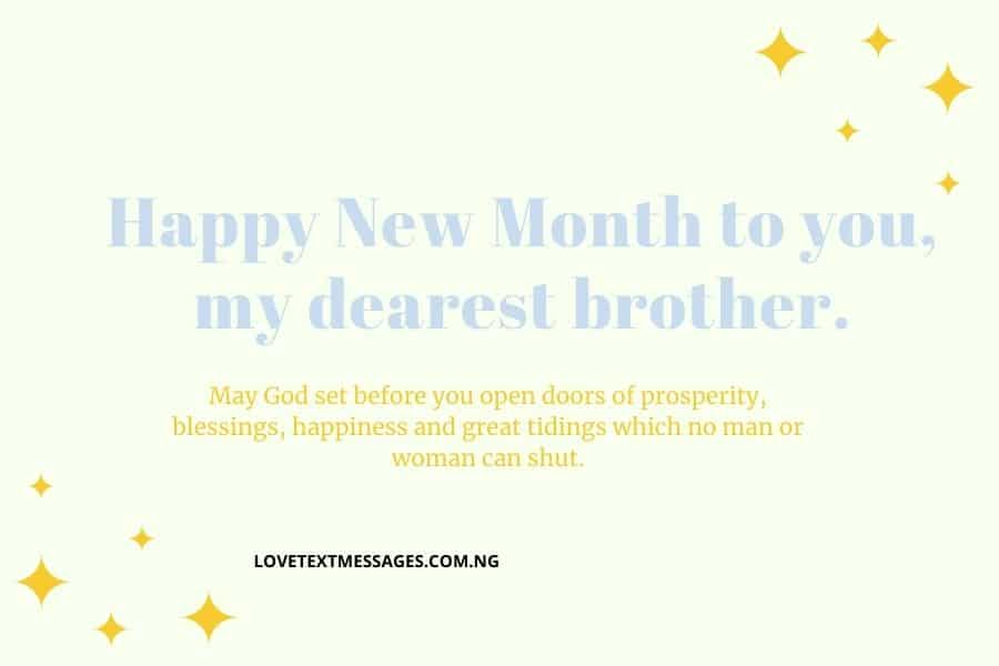 Happy New Month Prayers for Brother