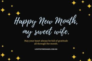 Happy New Month Prayers for Wife