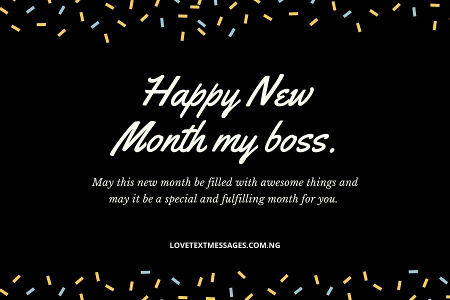 Happy New Month Text Messages for Boss