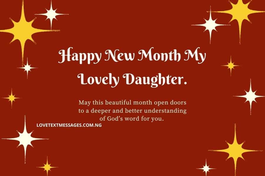 Happy New Month Text Messages for Daughter