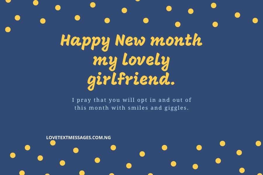 Happy New Month Text Messages for Girlfriend
