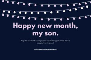 New Month Inspirational Message for Son
