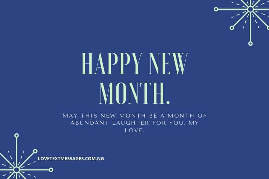 Sweet Happy New Month Message for Her